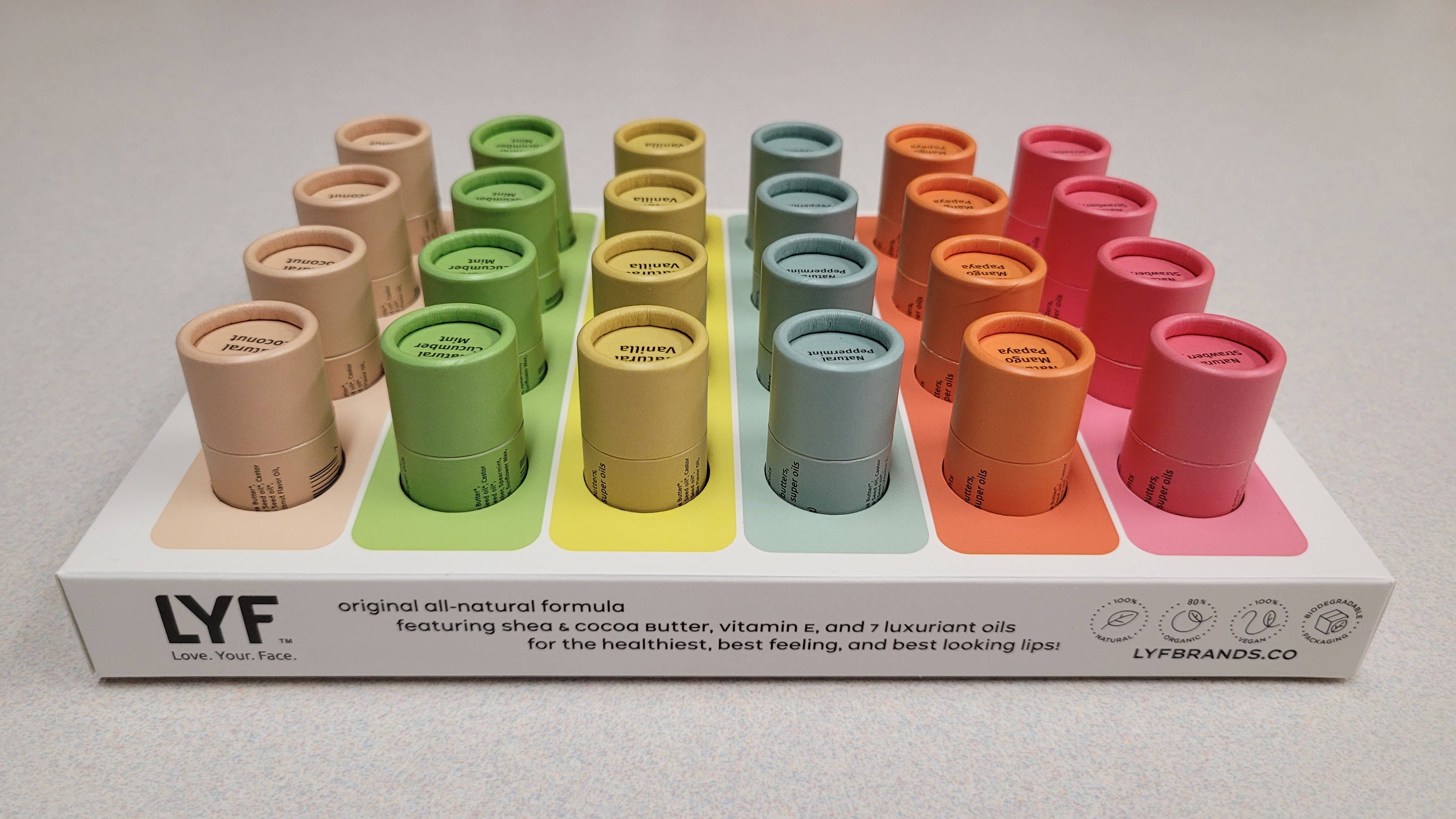 LYF BRANDS - Wholesale Lip Balm - LYF Balm - Lux Natural Lip Balm - 24-units (colors stand)9