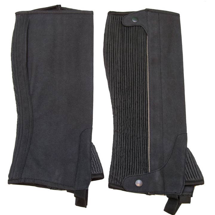 Equine Athletics Adult Clarino Half Chaps - Black for wholesale by Intrepid International