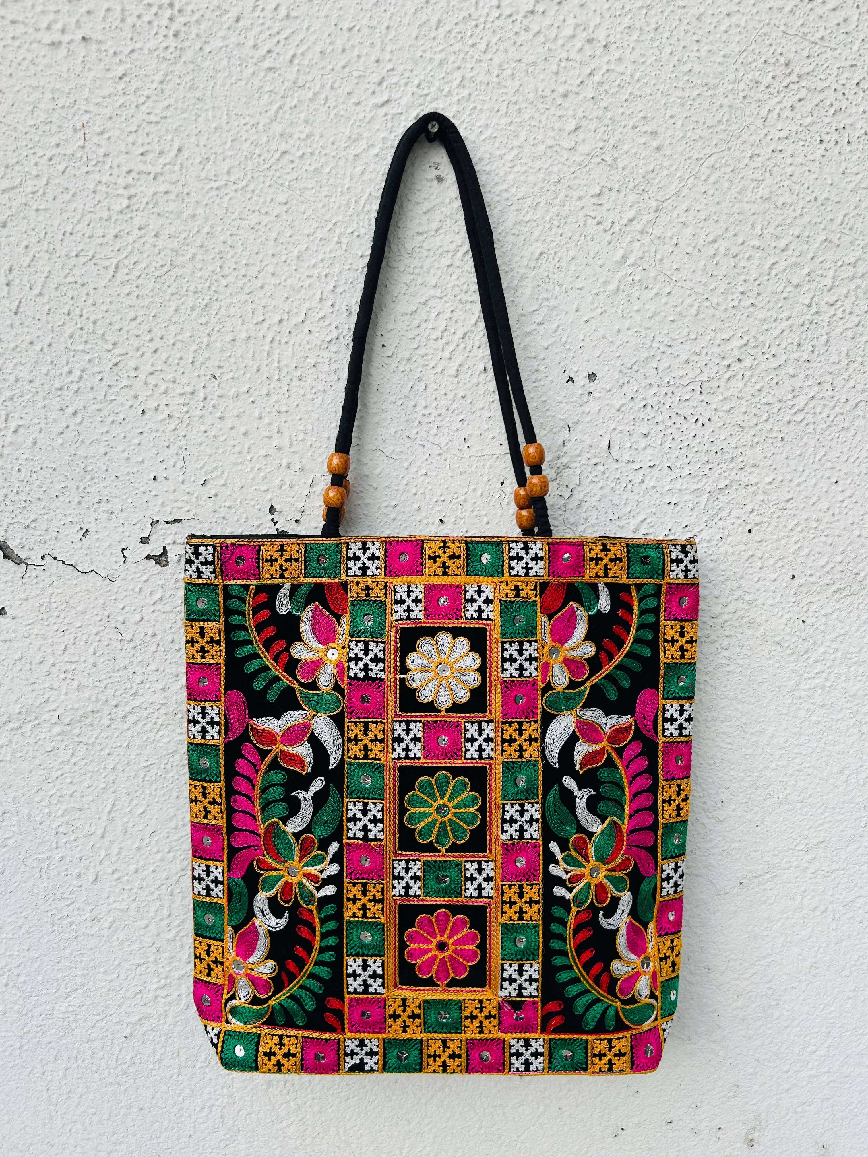 Meghcraft – Engroshandel Tote bag - Dame – Indisk broderet patchworktaske kvindetaske boho-tasker12