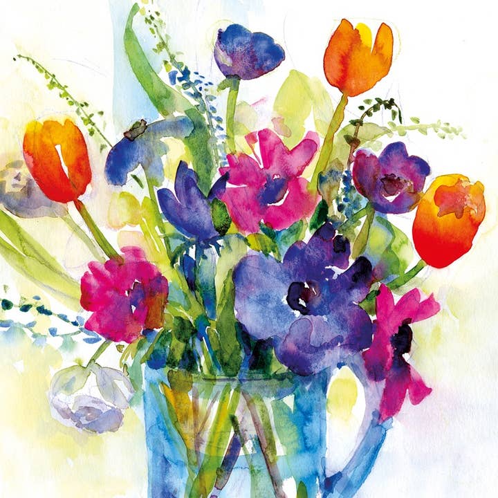 Diana Fegredo Studio - Wholesale Everyday Greeting Card - Anemones and Tulips Greetings Card1