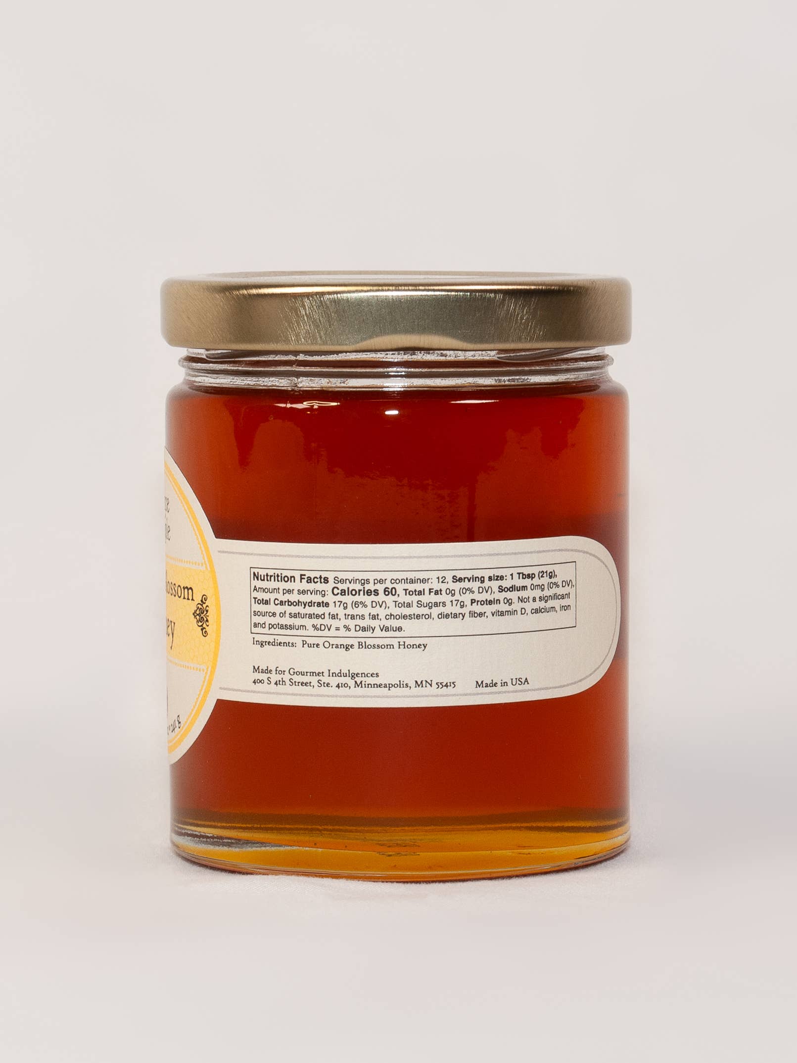 Gourmet Indulgences, LLC (dba Quince & Apple Company) - Wholesale Honey - 8.5 oz Orange Blossom Honey-12 Per Case1