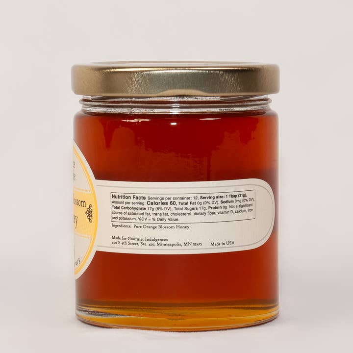Gourmet Indulgences, LLC (dba Quince & Apple Company) - Wholesale Honey - 8.5 oz Orange Blossom Honey-12 Per Case1