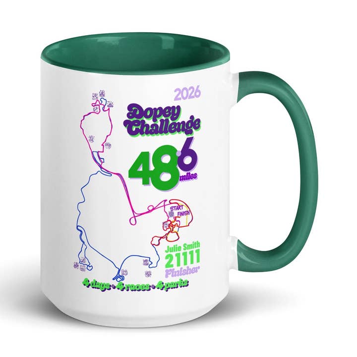 Personlig Dopey Challenge 2026-finishermugg för wholesale av BearCrafts