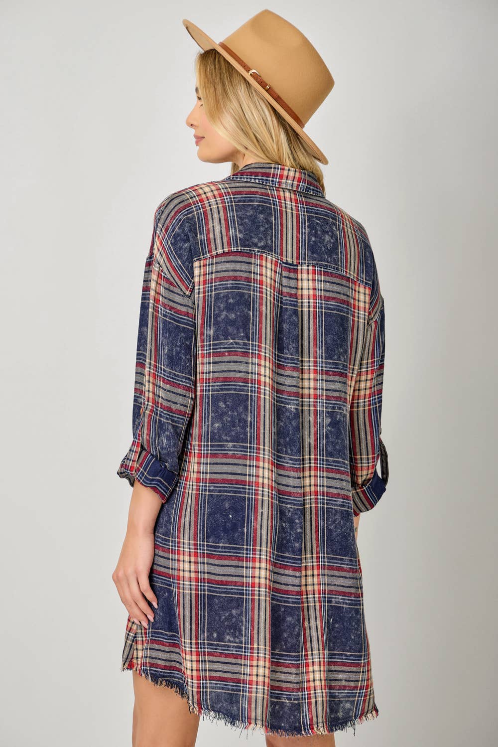 Mystree - Wholesale Dress - Women's - 61161 Washed Plaid Shirt Dress29