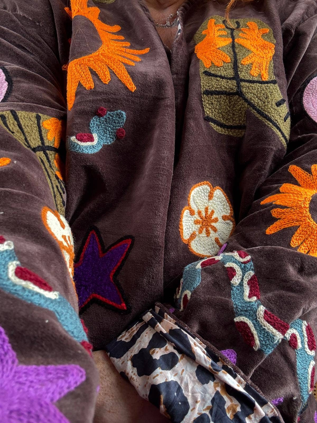 ToutVintage - Wholesale Jacket - Women's - Velvet embroidery Ella jacket brown5