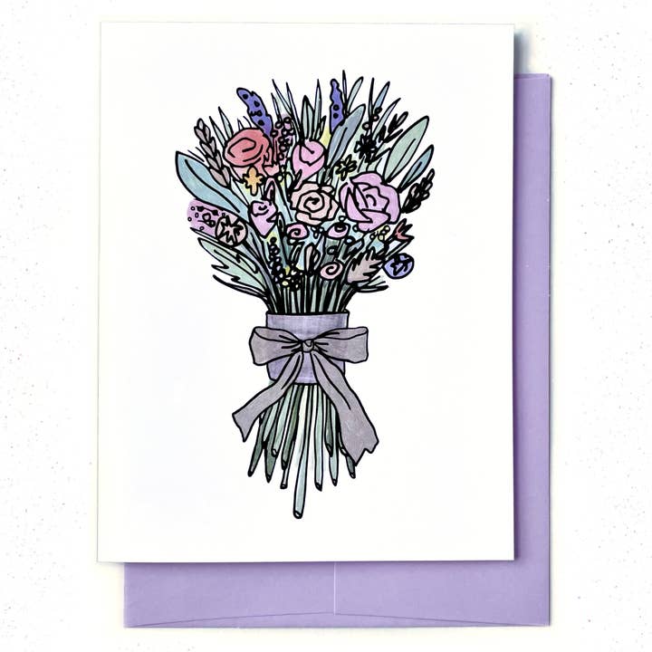 Illustrated Sympathy Card - Bouquet Greeting Card for wholesale by Aviate Press