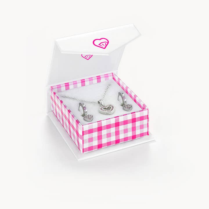 In Season Jewelry – wholesale Jewellery set – Open CZ Heart Childrens Jewelry Set -Sterling Silver4