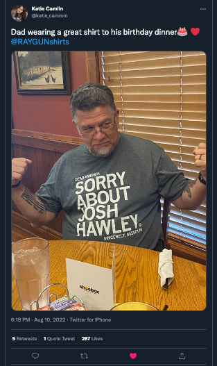 RAYGUN - Vente T-shirt sérigraphié – unisexe - Désolé pour Josh Hawley14