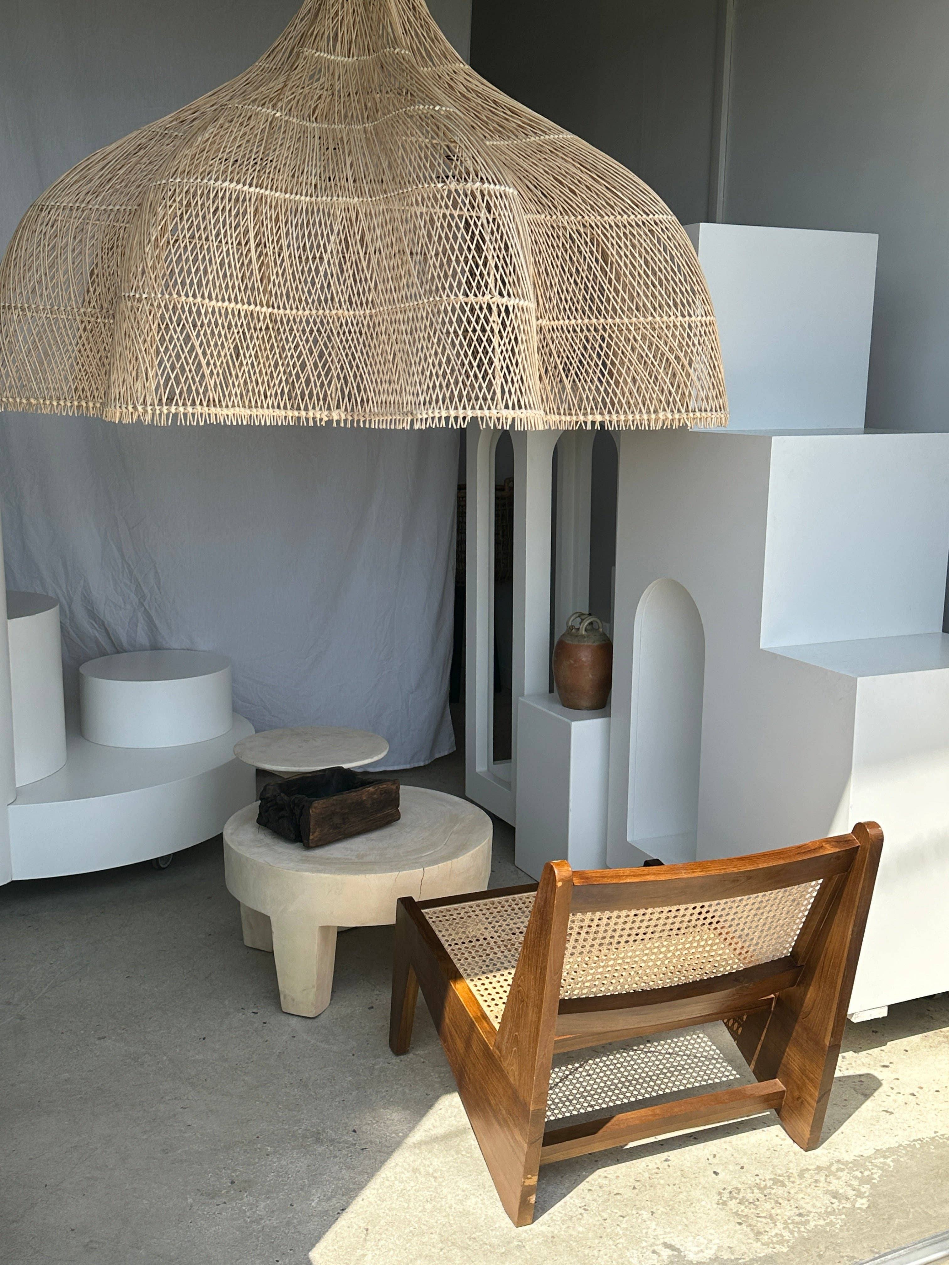 Office Objets - Wholesale Chandelier/Hanging Light - Immense rattan suspension in the shape of a flower, tulip, corolla H:1m; D:1m50106