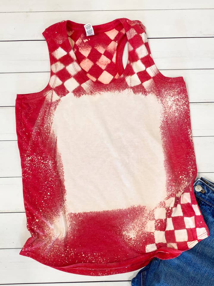 Camiseta de tirantes race blanquecada roja para venta al por mayor de Teeseplease