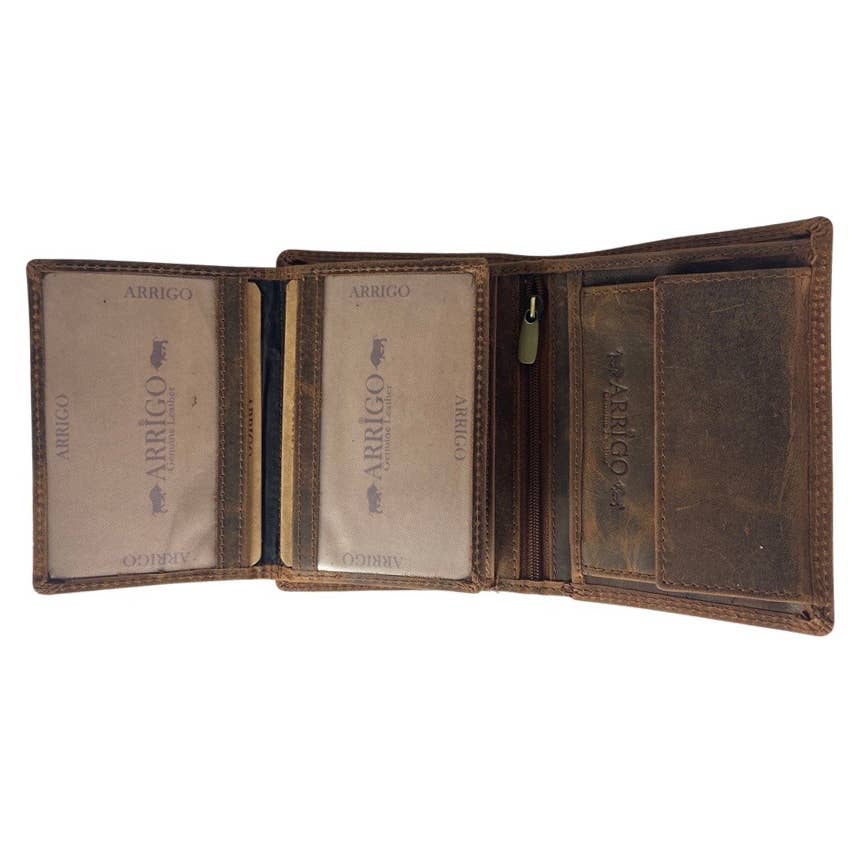 Arrigo - Vente Portefeuille – homme - Portefeuille homme en cuir de buffle - Portefeuille pliant - Protection RFID8