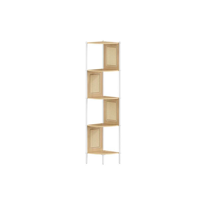 Greenwestons - Wholesale Bookcase - 5-Tier BOHO Corner Bookshelf with Polyrattan Sides 1