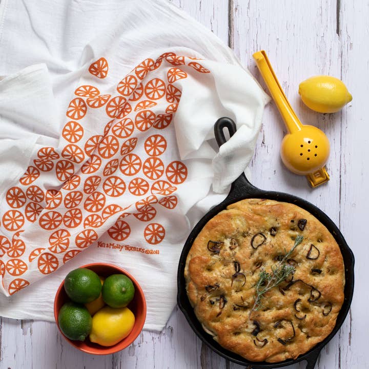 Flour Sack Dish Towel - Citrus for wholesale by Kei & Molly Textiles, LLC