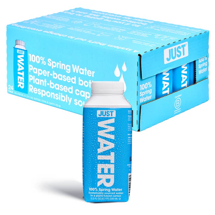 JUST Goods - Vente Eau gazeuse - Eau de source - 11,2 fl oz | Paquet de 24