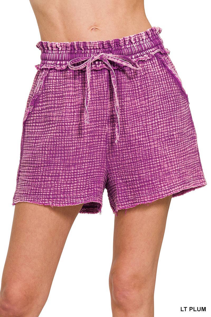 Vanilla Monkey – Calções – Mulher por atacado – Calções Lavadas com Gaze Dupla com Bainha Desfiada11