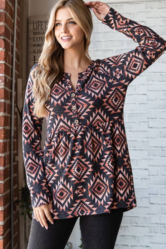 ROUGE/MULTI TOP DE POUPÉE AZTÈQUE MULTICOLORE ET6755-25 en vente sur Faire0