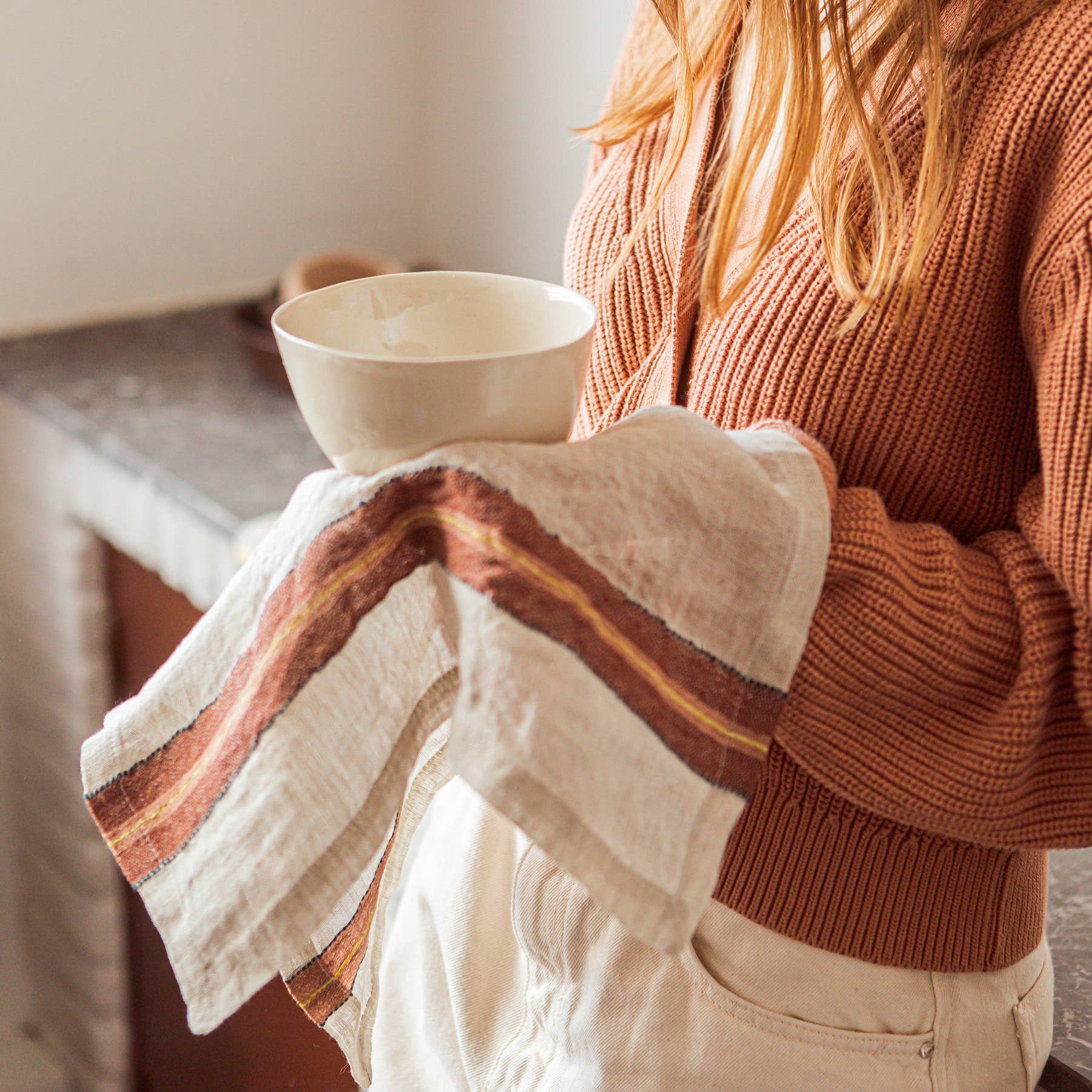 Libeco Home - Venta al por mayor Servilletas de tela - Servilleta Banks con rayas 42x42 cm2