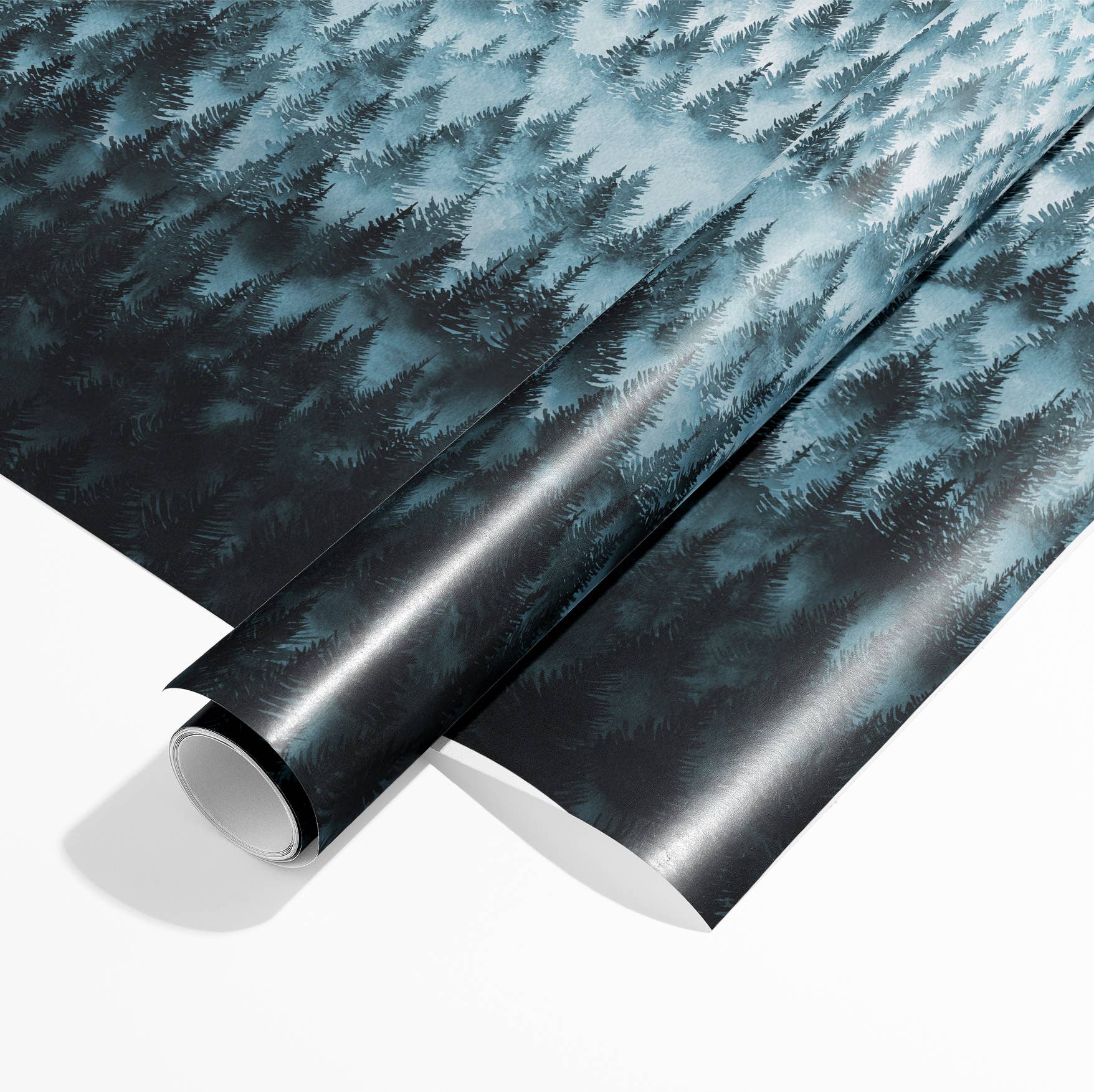 Rebecca Reck Art – wholesale Flat wrap – “Walden” wrapping paper, MATT, forest, mountains1