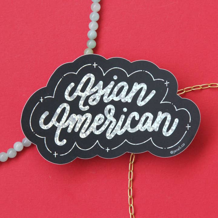 Asian American Sticker (Glitter) for wholesale by JaneLi.Co