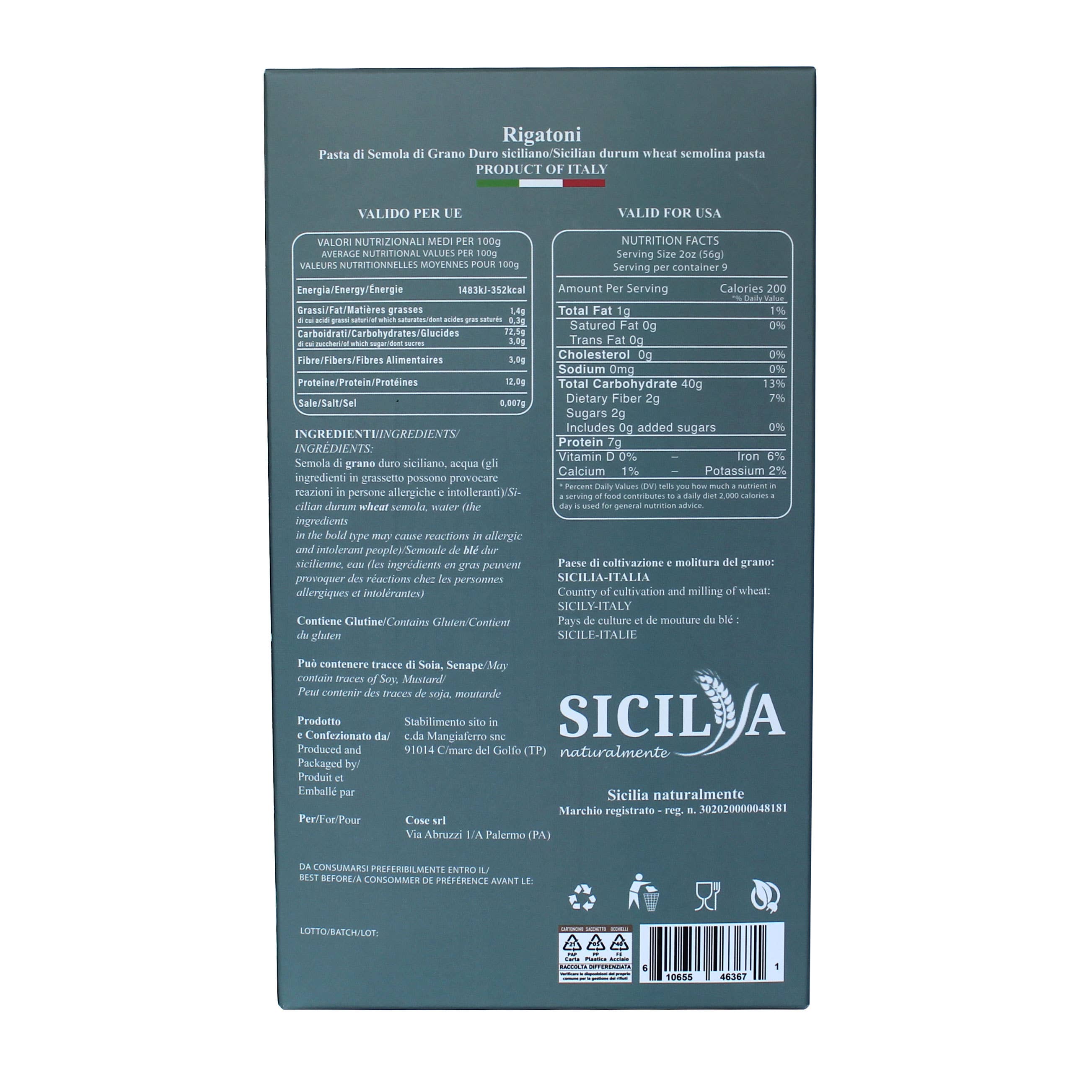 Sicilia naturalmente - Wholesale Pasta - Pasta Rigatoni GOLD - Made in Italy (Sicily)1