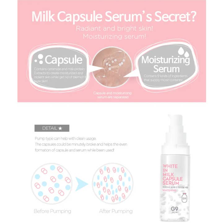 Best Beauty Group - Wholesale Facial Serum/Concentrate - G9 White In Milk Capsule Brightening Anti-Wrinkle Serum 6