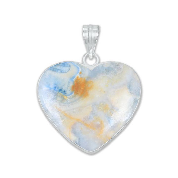 Handmade Jewels - Wholesale Individual Charm/Pendant - Scheelite Heart Necklace Pendants - Handmade, Silver-Plated Brass, Wholesale Crystal Jewelry9