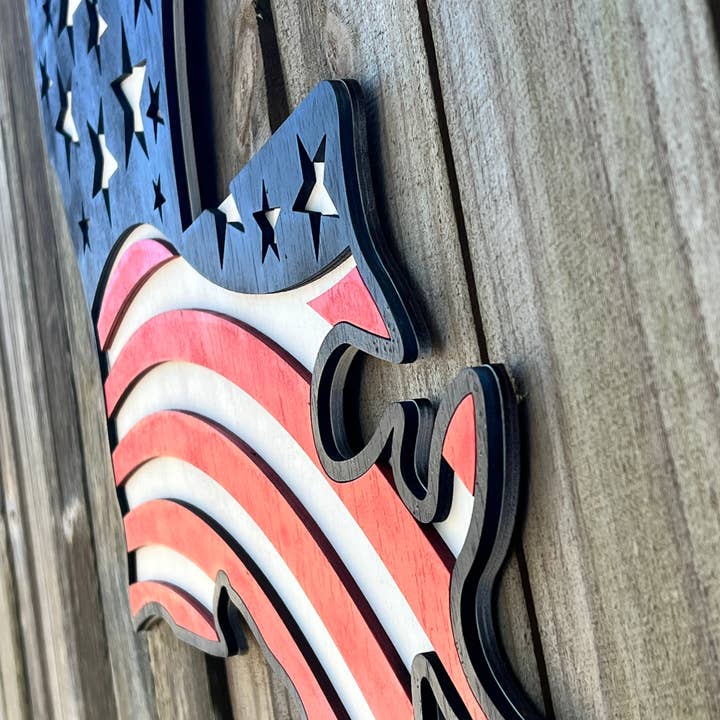 Geaux Magnolia - Wholesale Deurhanger - Louisiana Patriotic USA Deurhanger Amerikaanse vlag 4 juli1