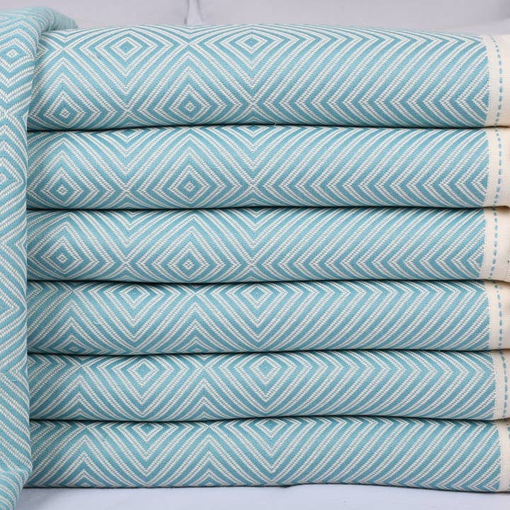 Organic Turkish Towels - Wholesale Throw Blanket - Wedding Gift Blankets, Cozy Diamond Blanket
