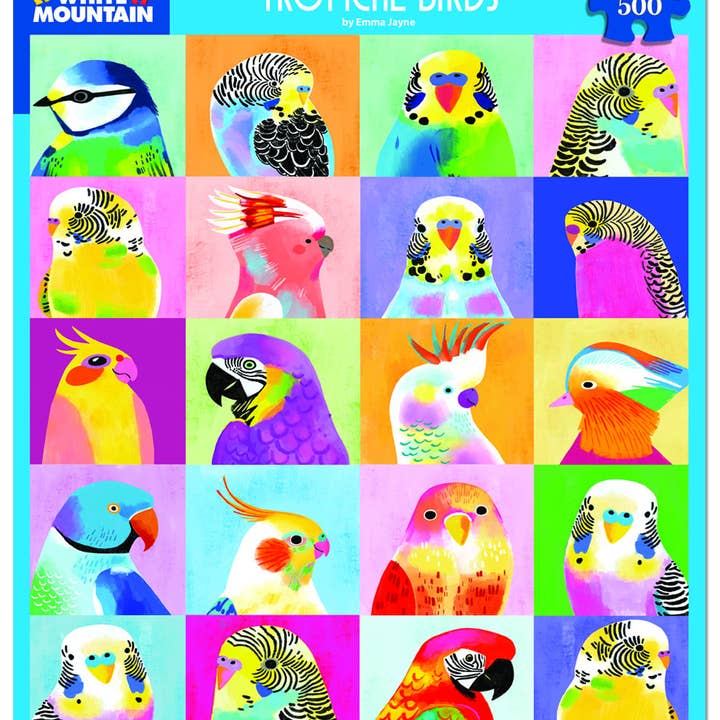 White Mountain Puzzles - Wholesale Puzzle - Adult - Tropical Birds (1981pz) - 500 Piece Jigsaw Puzzle1