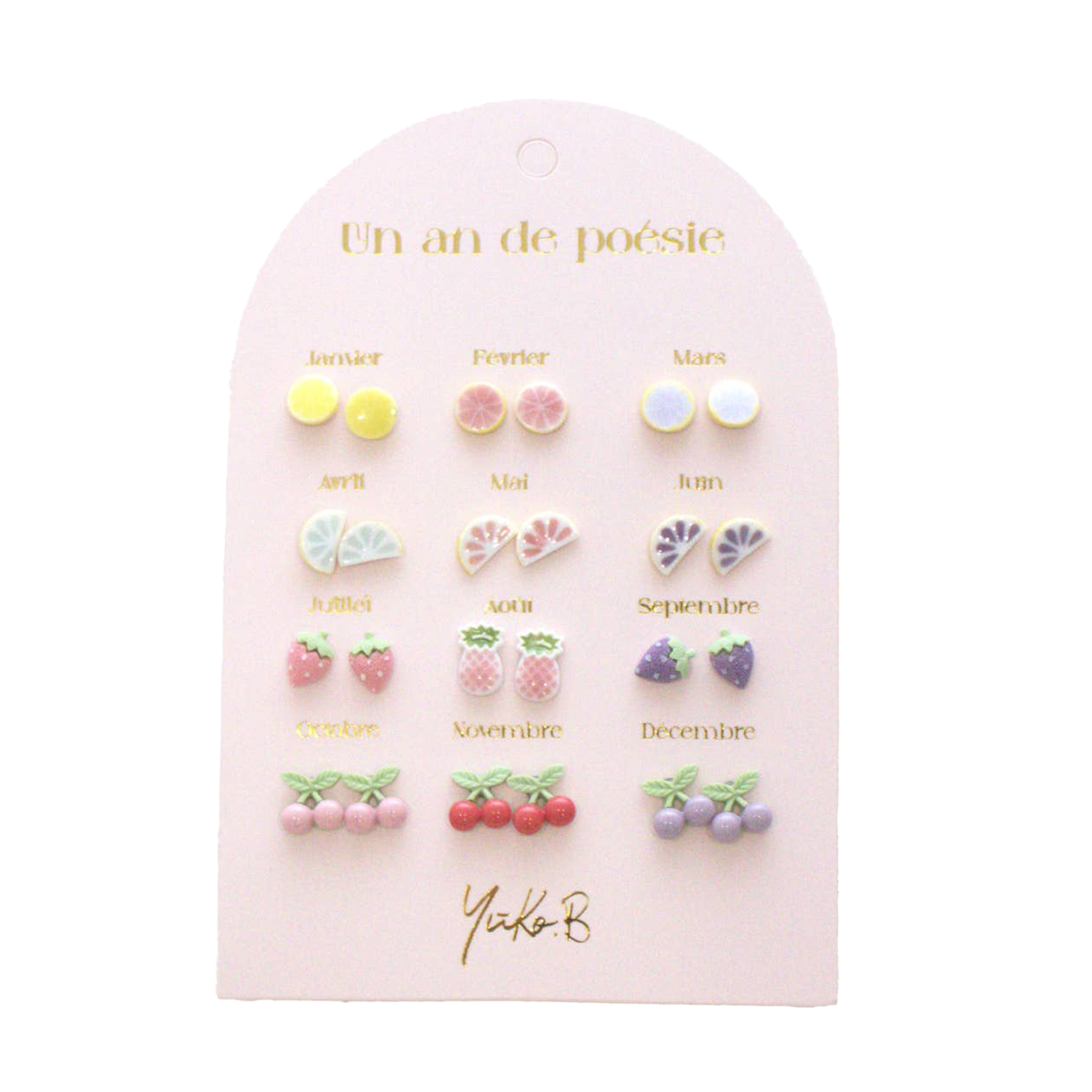 Kontiki - Wholesale Earrings - Kids - 12 Pairs of Earrings "A Year of Poetry" - Yuko B.6