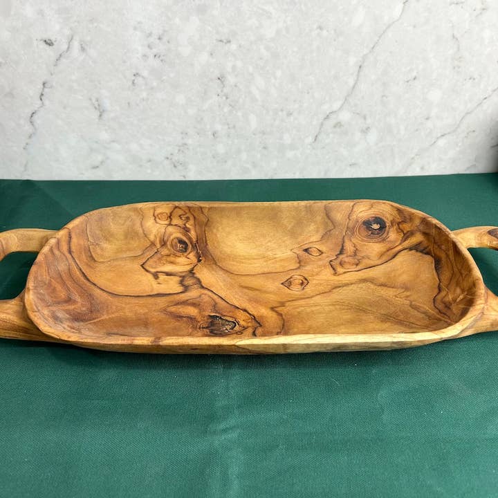 Tuckahoe Hardwoods - Wholesale Decorative Tray - Salvaged Teak Root Rustic Handled Tray - Large8