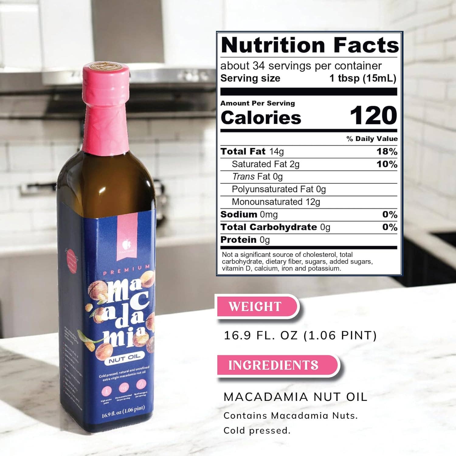 Think Distributors - Wholesale Cooking Oil - Gourmanity Macadamia Nut Oil 16.9 fl oz1