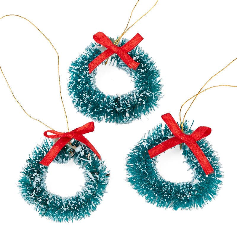 Factory Direct Craft - Wholesale Artificial Christmas Tree - 1-1/2" Miniature Green Sisal Wreaths (Pack of 3)2