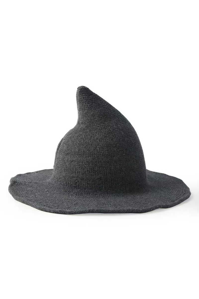 ACCITY - Wholesale Fedora - Women's - Halloween Knit Witch Hat, Wide Brim Pointed Top_CWAH06162
