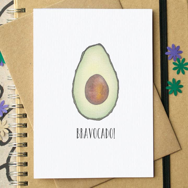 Becka Griffin Illustration - Wholesale Graduation Card - "Bravocado" Funny Graduation Card