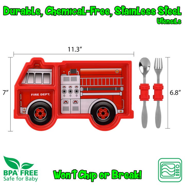 Funwares - Vendita all'ingrosso Servizio da tavola - Bambini e neonati - Set da tavola per bambini "Me Time Fire Engine" – Regalo per bambini3