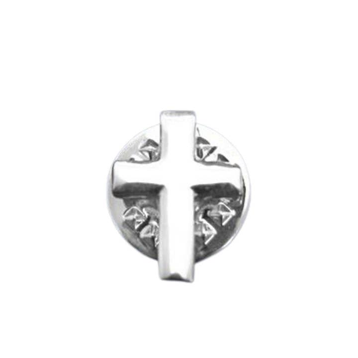 The Awareness Company - Wholesale Lapel Pin/Button - Small Silver Cross Lapel Pins