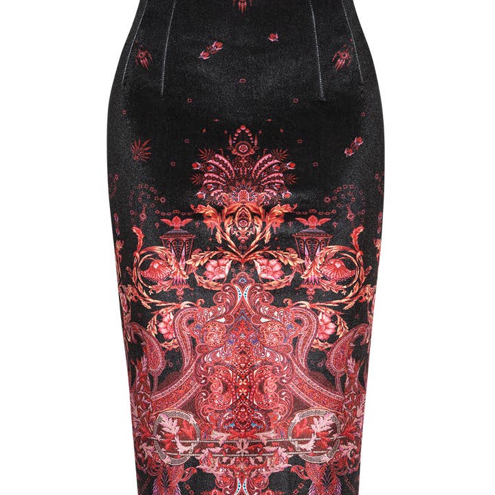 VELVET SKIRT - PAISLEY DARK for wholesale by Fashion Roots