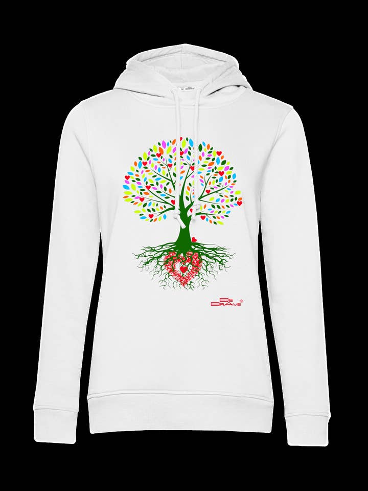 WITTE WINTERDAMESWEATER MET CAPUCHON BeBrave ALBEROVITACOL voor wholesale door BeBrave