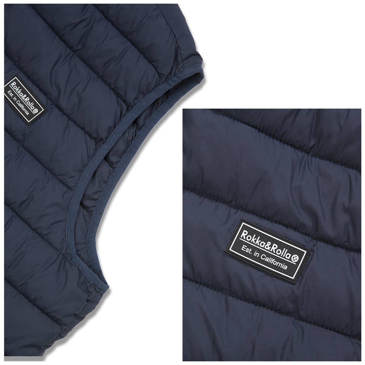 Rokka & Rolla - Wholesale Outerwear Vest - Men's - Men's Packable Puffer Vest Warm Sleeveless Jacket7