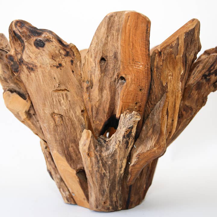 Forever Green Art – wholesale Decorative plate/dish/bowl – 18" Teak Tulip Bowl2