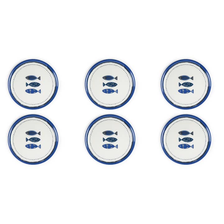 multicolour Set of 6 Ocean Pizza Plates Cm 31 for wholesale on Faire