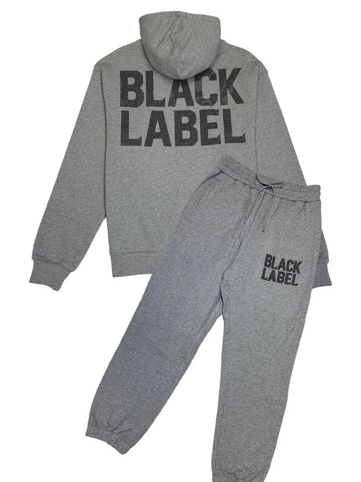 Conjunto de Hoodie e Calças de Treino Preto Bling BL2 Black Label para Homens por atacado de Black Label x Raw