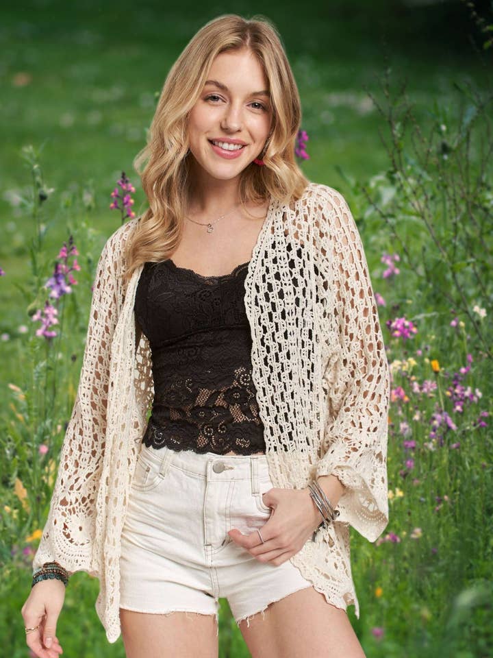 CET3546 - GEHAAKTE VESTZOOM voor wholesale door ADORA LA