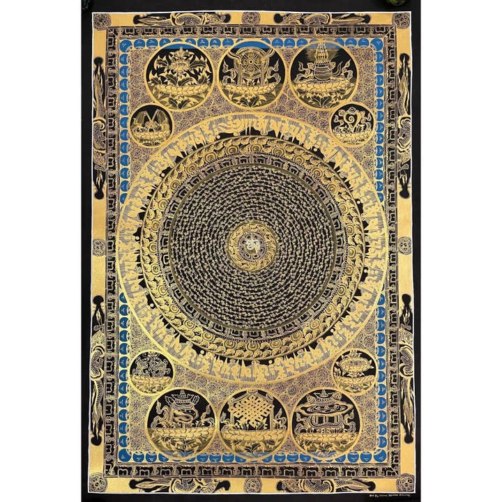 Grande Thangka Mandala do Mantra Om por atacado de Art Of Tibet