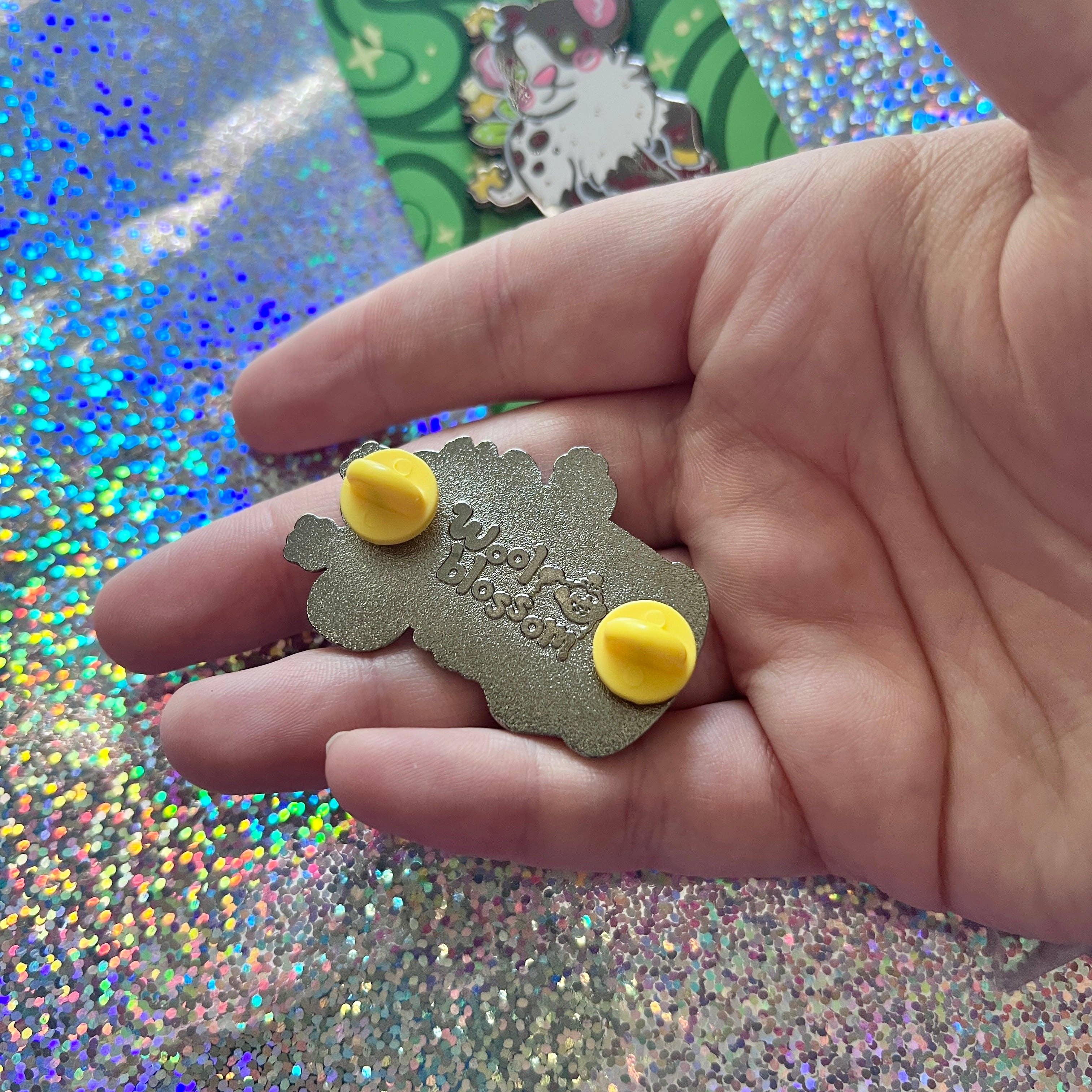 Woolblossom - Wholesale Lapel Pin/Button - Daffodil Alien Boba Cow ~ Enamel Pin4