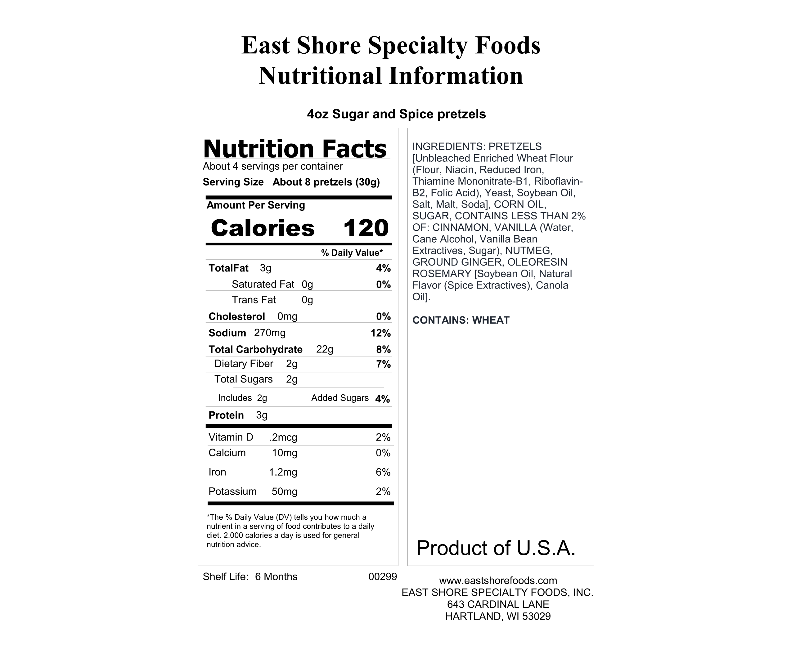 East Shore Specialty Foods, Inc. - Wholesale Pretzels - East Shore - Sugar & Spice Pretzels (Available 09/15-12/10)1