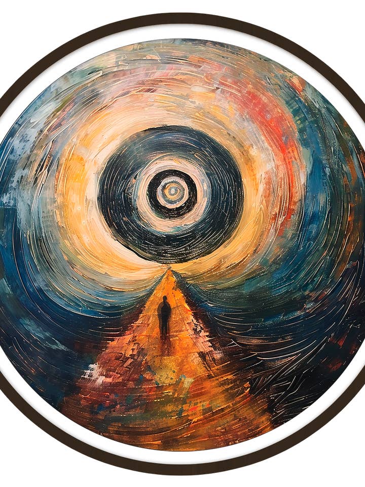 O olho do destino emoldurado em moldura redonda de madeira de 12 polegadas por Gonz.Art por atacado de Gonz.Art