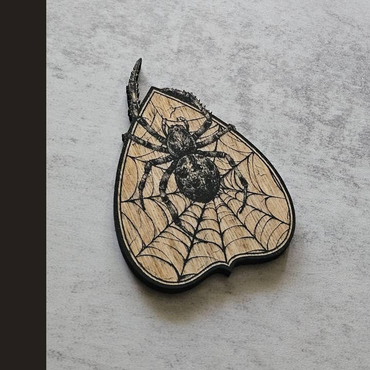 Ink and Flowers Designs - Wholesale Spirit Board - Spider & Cobweb Spirit Board with Planchette2