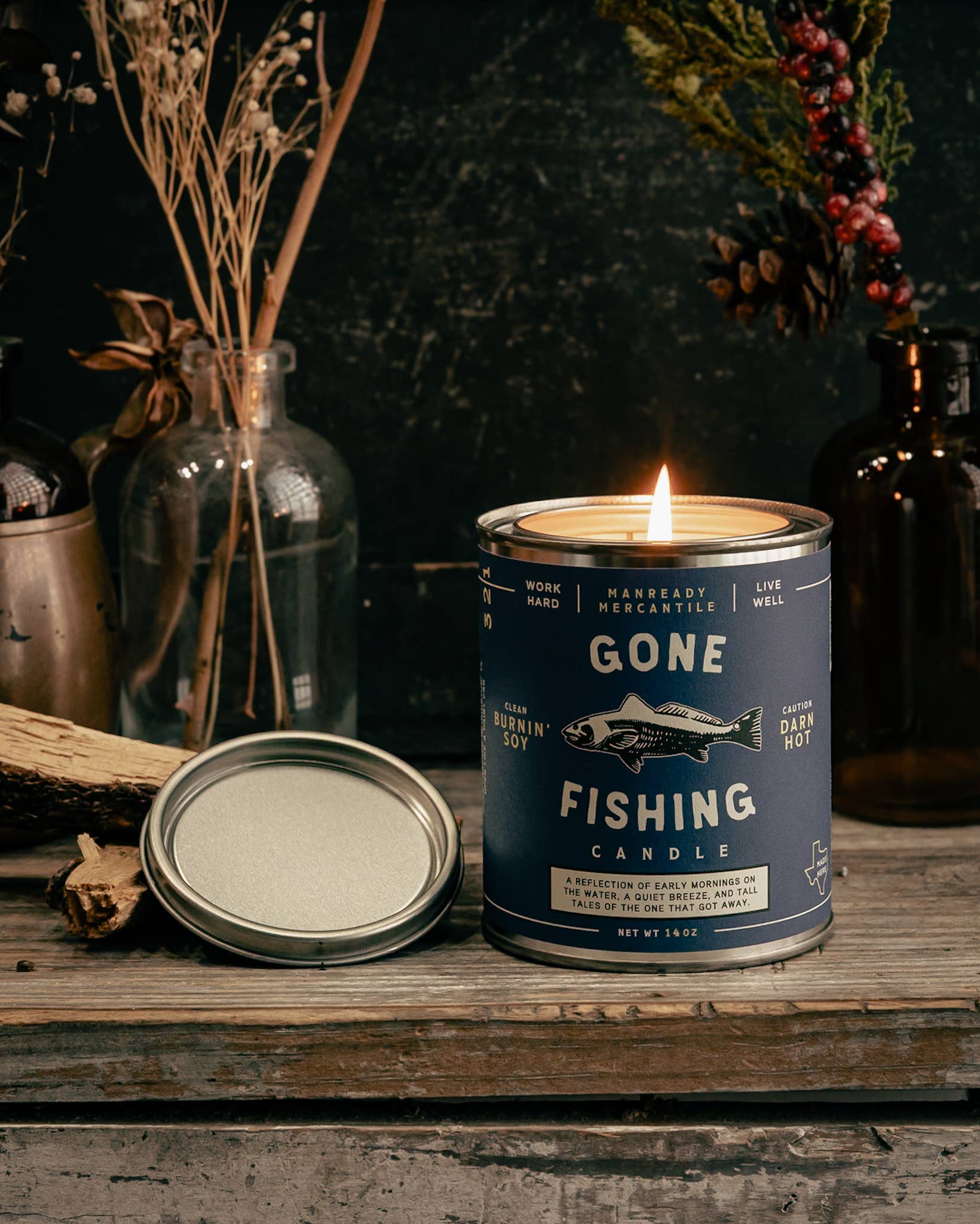 Manready Mercantile - Wholesale Jar/Filled Candle - Candle | The Americana Series | Gone Fishing1